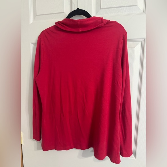 L.L. Bean Red Cardigan Sweater Lightweight Knit - Picture 3 of 3